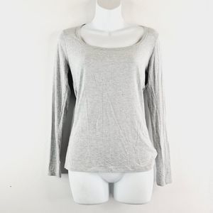 Victorias Secret Womens Gray Round Neck Long Sleeve Pullover Basic Top Size S